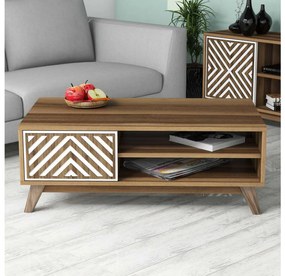 Konferenčný stolík Ivonne (orech + biela). Akcia -15%. Vlastná spoľahlivá doprava až k Vám domov. 1089459