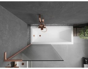 Mexen Next L, 1-krídlová vaňová zástena 80 x 150 cm, 6mm sklo s rebrovým vzorom, medený profil, 895-080-000-03-09-65