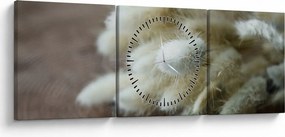 Obraz - Zajačí chvostík (s hodinami) (90x30 cm)