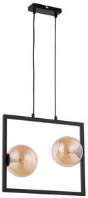SIGMA Závesné moderné osvetlenie COSMIC, 2xG9, 12W, čierne, jantárové sklo