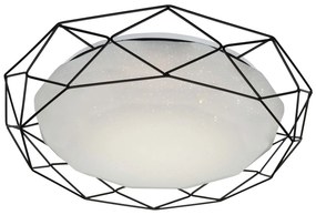CLX LED stropné osvetlenie IGNAZIO, 24W, denná biela, 43cm, okrúhle, čierne
