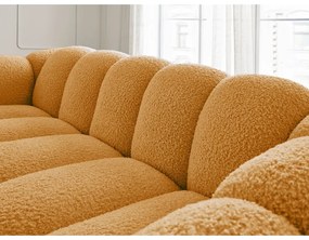 Pohovka z textílie buklé v horčicovej farbe 232 cm Hippolyte – Bobochic Paris