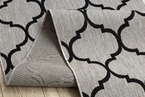 Behúň SIZAL FLOORLUX 20608, koniczyna marokánka, trellis strieborný  / čierny