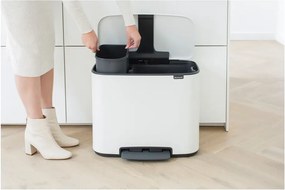 Biely nášľapný oceľový odpadkový kôš na triedený odpad 34 l Bo – Brabantia