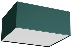 Stropné svietidlo Verde Square, 1x zelené textilné tienidlo, (biele plexisklo), (40 cm)