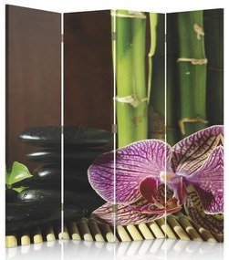 Gario Paraván Zen s ružovou orchideou Rozmery: 145 x 170 cm, Prevedenie: Klasický paraván