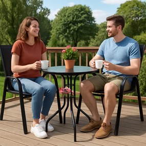 TRENDIE Zostava záhradného nábytku - 2 stoličky a stôl 60cm okrúhly