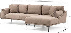 Béžová rohová pohovka Artie Leo, pravý roh