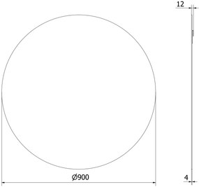 Mexen Alto, okrúhle kúpeľňové zrkadlo 90 cm, 9853-090-090-000-00