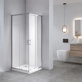 BPS-koupelny Štvorcový sprchový kút KZ93D 70x70 chróm/transparent - bez vaničky
