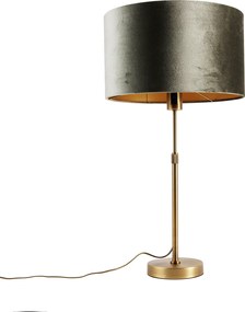 Stolná lampa bronzová so zamatovým tienidlom zelená 35cm - Parte