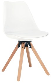 Otočná jedálenská stolička Etosa - biela / buk