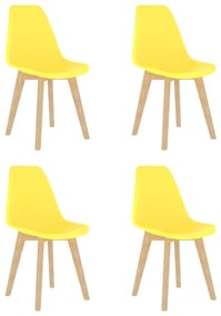 Jedálenské stoličky 4 ks, žlté, plast 289117