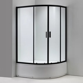 BPS-koupelny Asymetrický sprchový kút MAJA BL R 115x85 cm pravý, čierna/transparent v sete s hlbokou sprchovou vaničkou