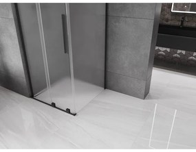 Mexen Velar L, sprchový kút s posuvnými dverami 90 x 90 cm, 8mm sklo námraza, čierna matná, 871-090-090-33-70