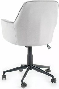 SI Q-886 Sametová otočná stolička svetlo šedá