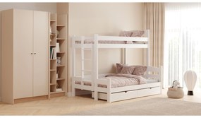 Poschodová posteľ Lovic 90x200/120x200 cm ľavá - biela
