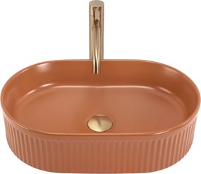Rea Vanda, umývadlo na dosku 490x310x130 mm, oranžová matná, REA-U6377