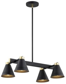 Argon 1774 - Luster na tyči AVALONE 4xE27/15W/230V čierna/zlatá