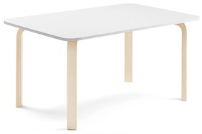 Stôl ELTON, 1200x800x590 mm, laminát - biela, breza