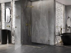 Mexen Lunar-B Duo, výklopný sprchový kút 95 x 75 cm, 8mm číre sklo, zlatý profil, 832-095L-075P-50-00