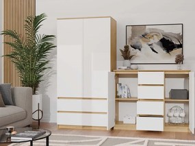 Komoda Malwa 2D4S 120 cm dub artisan/bílá