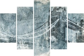 Obraz - Tower Bridge v chladných tónoch (150x105 cm)