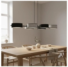 Závesný luster na lanku DRUMZ 6xE14/10W/230V čierna/šedá