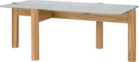 Konferenčný stolík so sklenenou doskou v prírodnej farbe 55x105 cm Kob – noo.ma