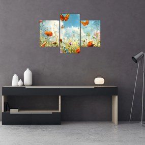 Obraz - Motýle na letnej lúke (90x60 cm)