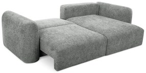 Sivá ženilková rozkladacia/s úložným priestorom rohová pohovka (pravý roh/s leňoškou) Mele – Makamii