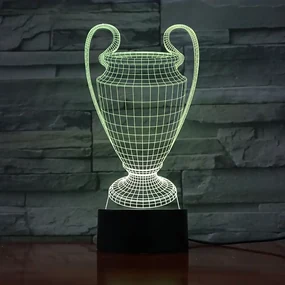 3Dmix 3DL-WD020 – 3D LED nočná lampa - Pohár pre víťazov (Trofej) (Wood)