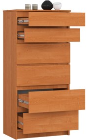 Komoda Kuba 60 cm - 6 zásuviek jelša