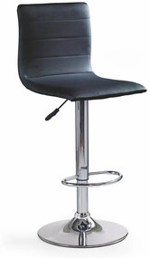 Barová stolička TYWIN – čierna ekokoža, chrómová podnož