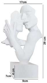 Dekorácia na stôl 29x9x17 cm, živica/biela