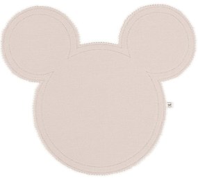 Ľanové prestieranie myška púdrovo ružová so striebornou 39x35cm