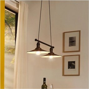 Eglo 49457 - Závesné svietidlo na lanku STOCKBURY 2xE27/60W/230V