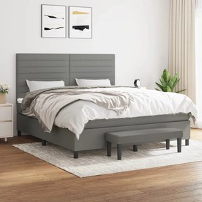 Boxspring posteľ s matracom tmavosivá 160x200 cm látka 3136686