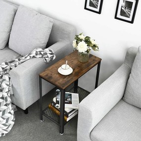 Dekorstudio Konzola LET31BX s kovovou policiou 60x30x60 cm - rustikálna hnedá