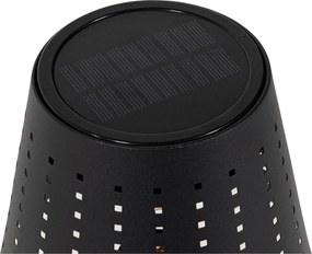 Sada 2 stolných lamp čiernych vrátane LED 3-stupňového stmievača dobíjateľnej a solárnej - Ferre