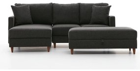 Antracitová rohová pohovka (ľavý roh) Eva – Balcab Home