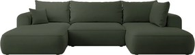 Rohová sedacia súprava v tvare U Olivo U (p) (zelená čierna)