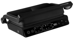 Concept ge3600 - Kontaktný gril s teplotnou sondou GLASS 2000W/230V čierny