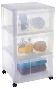 Úložný box s 3 zásuvkami, transparentný, ORGAMIX MAXI