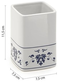 EDY CX9889 Cixi pohár na postavenie, porcelán, biela/modrá