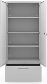 Modulárna kovová multifunkčná skriňa s vysokou zásuvkou sivá MEGAN 1950 x 900 x 400 mm