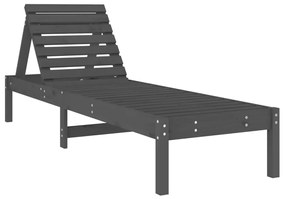 Lehátko na opaľovanie sivé 199,5x60x74 cm masívna borovica