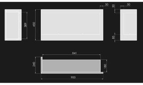 InFire - Rohový BIO krb 45x90 cm 3kW čierna