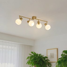 Stropné bodové svietidlo zlaté s opálovým sklom 4-žiarovkové nastaviteľné - Anouk