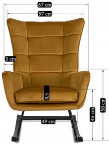 Kreslo ANTONIO hojdacie, béžová tkanina